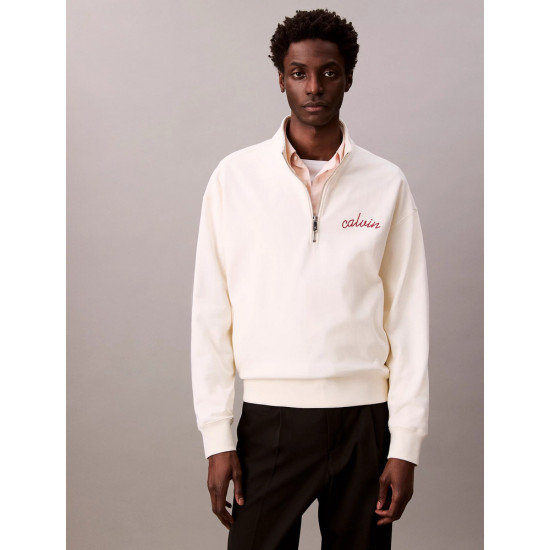 Calvin Klein Ανδρικό φούτερ Chain Stitch Logo 1/4 Zip Sweatshirt